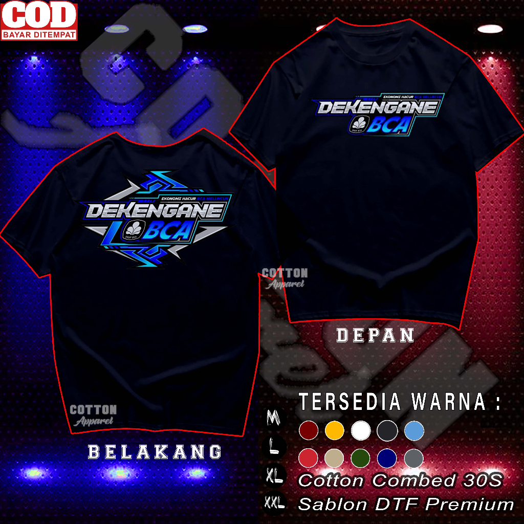 V3 KAOS DEKENGANE BCA - BAJU KAOS DEKENGAN BCA TSHIRT PREMIUM