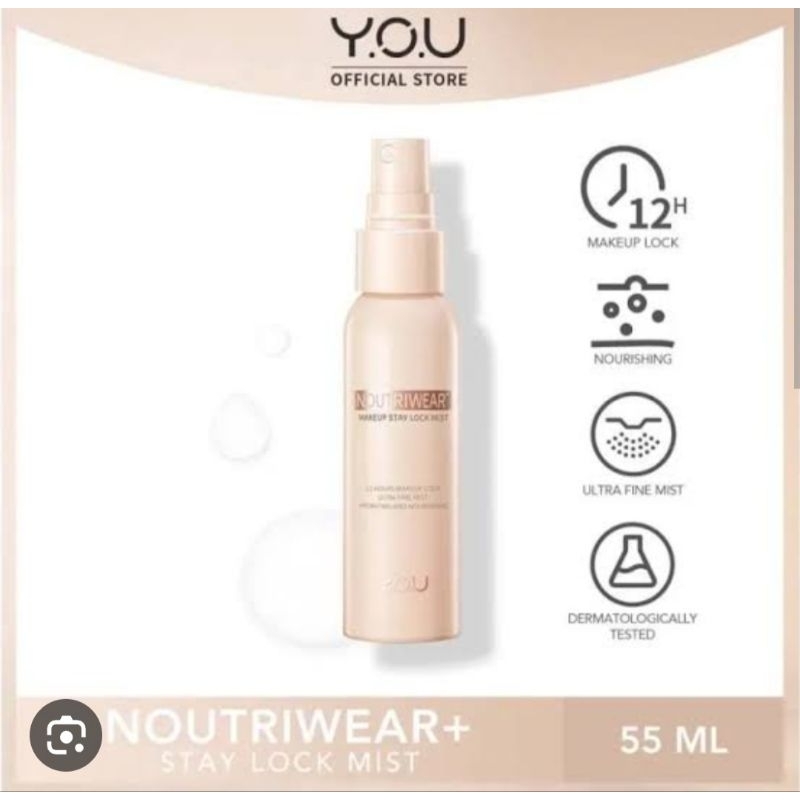 Y.O.U NoutriWear+ Makeup Stay Lock Mist | Setting Spray | Oil Control | Hydrating & Nourishing | Tah