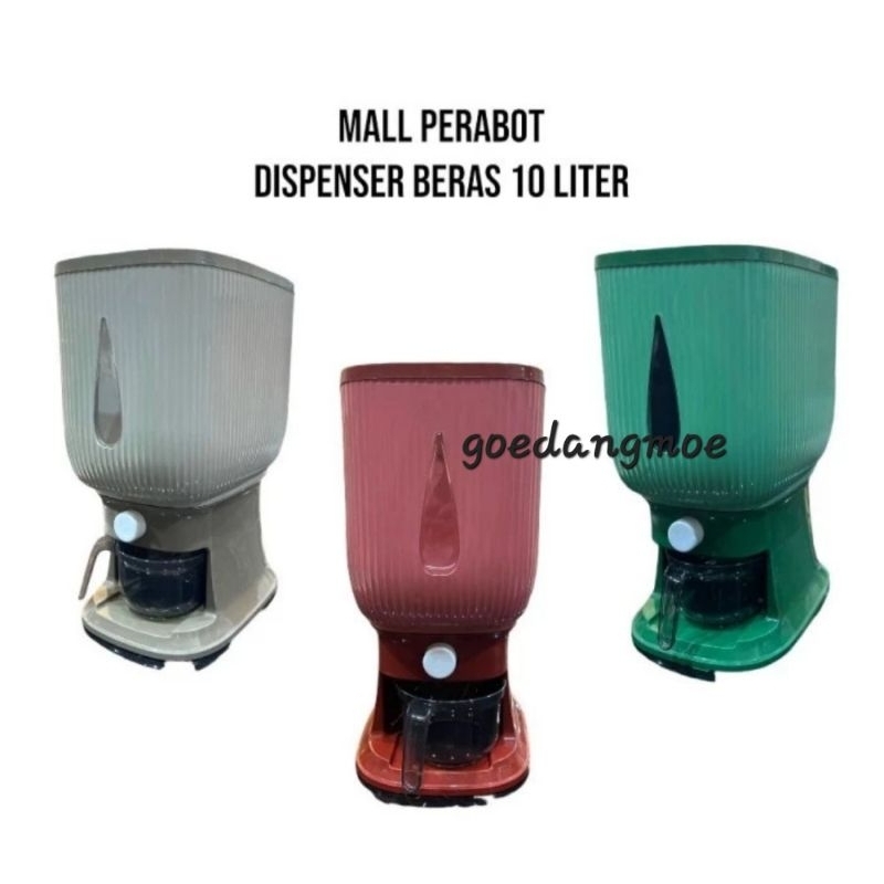 Dispenser beras 10lt Wadah penyimpanan beras otomatis Rice Dispenser