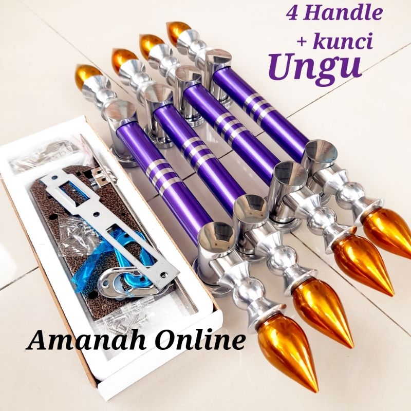 FuLL SET 60CM handle gagang pintu rumah / tarikan pegangan dua pintu kupu tarung Sawo