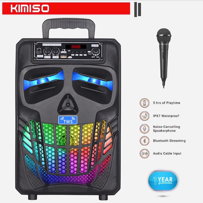 COD Speaker Bluetooth Karaoke Ukuran Besar Gratis Mic 7801 Extra Full Bass/Salon Spiker Aktif Bluoto