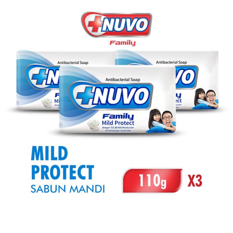 Sabun Batang Nuvo Mild Protect Promo isi 3 | Nuvo Bar Soap Mild Protect