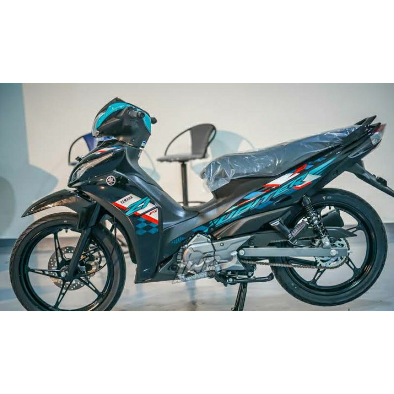 (BAYAR DI TEMPAT) Striping Jupiter Z1 2023 Hitam Tosca Stiker lis Decal Body Standar Ori Yamaha Jupi