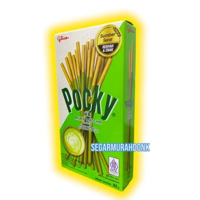 

Glico Pocky Milky Matcha Green Flavour biskuit stik rasa teh hijau dan susu 33 gram