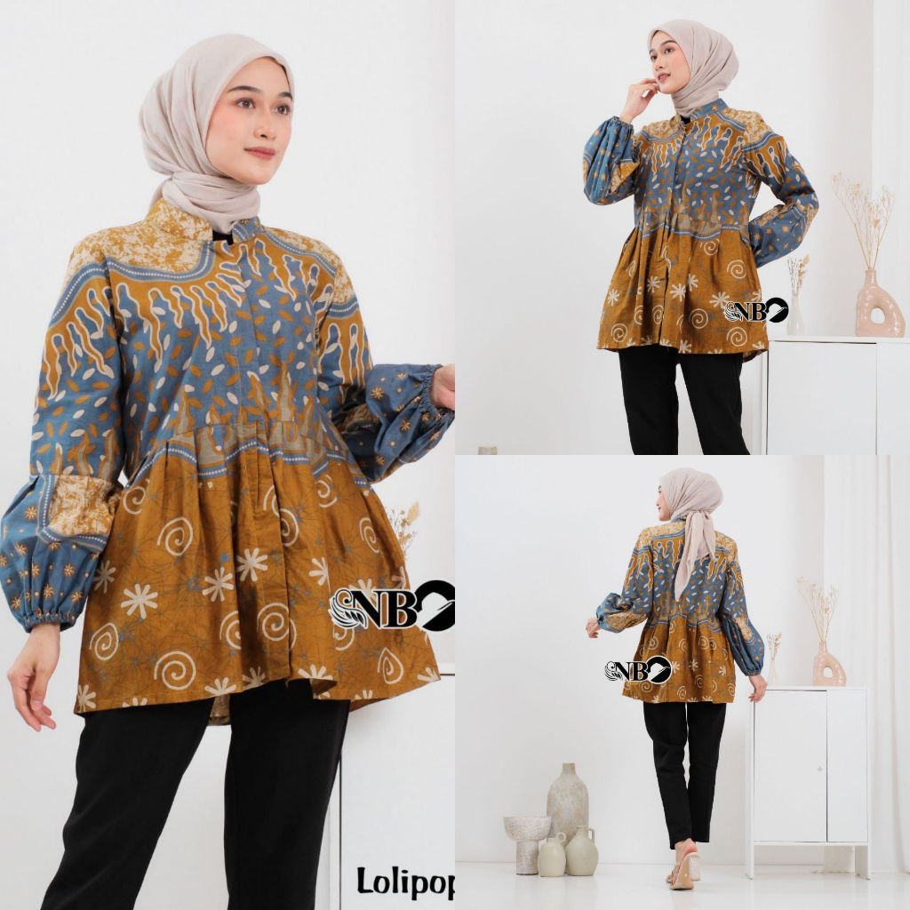 Blouse Batik Wanita Modern Atasan Batik Elegan