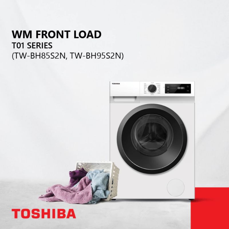 mesin cuci Toshiba front loading twbh 85 / mesin cuci Toshiba 1 tabung