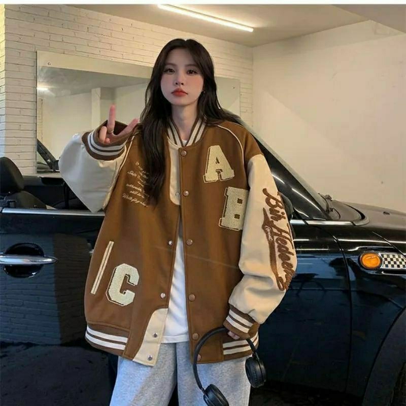 promo jacket baseball / varsity jacket wanita / JACKET ABC BASEBALL