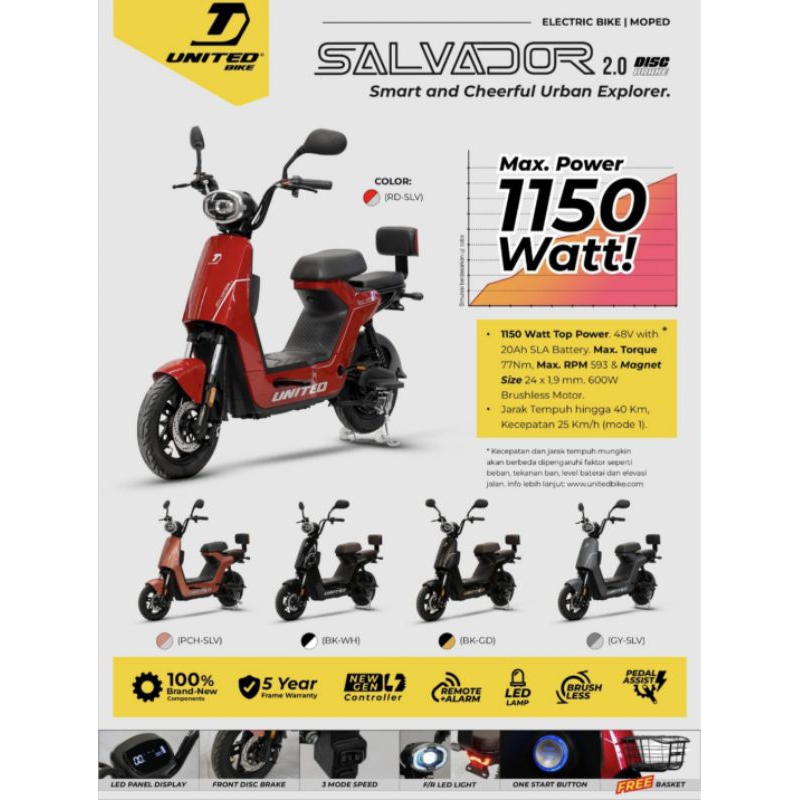 Sepeda Listrik UNITED SALVADOR 2.0
