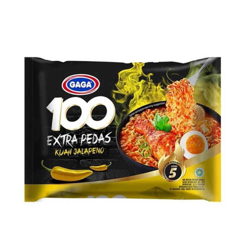 

GAGA 100 Extra Pedas Mie Instan Kuah Jalapeno 75 g