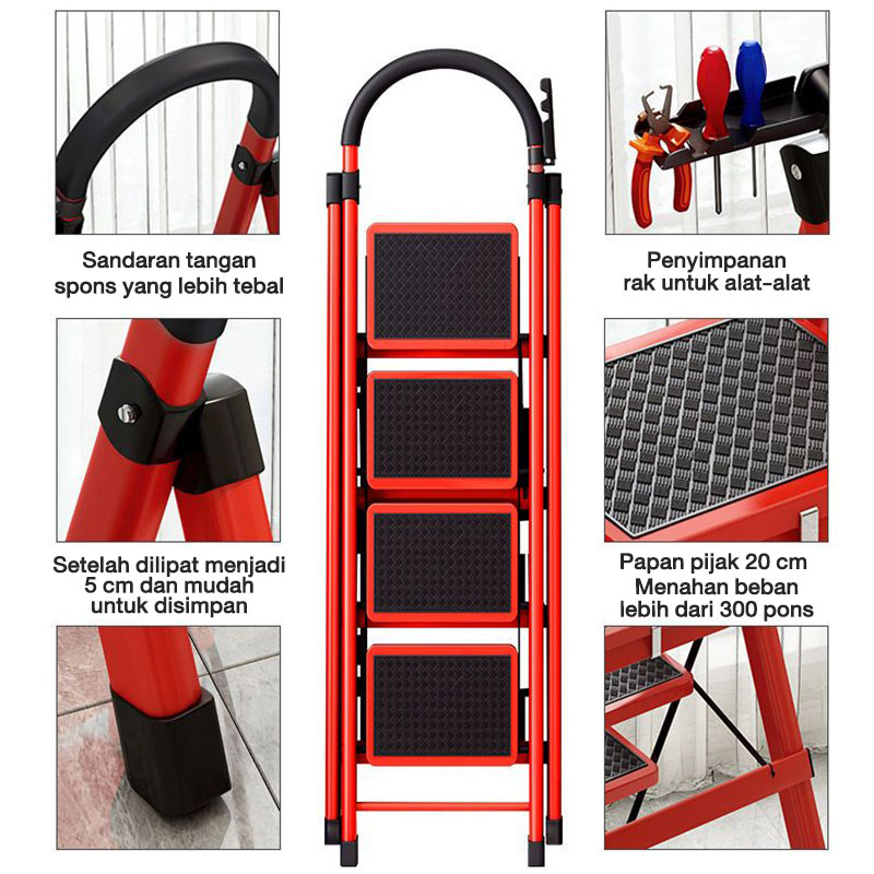 Tangga 34/5/ Step tangga lipat aluminium tangga lipat Multifungsi Lipat Tangga Besi Household Ladder Tangga Rumah minimalis Rumah  Reaim