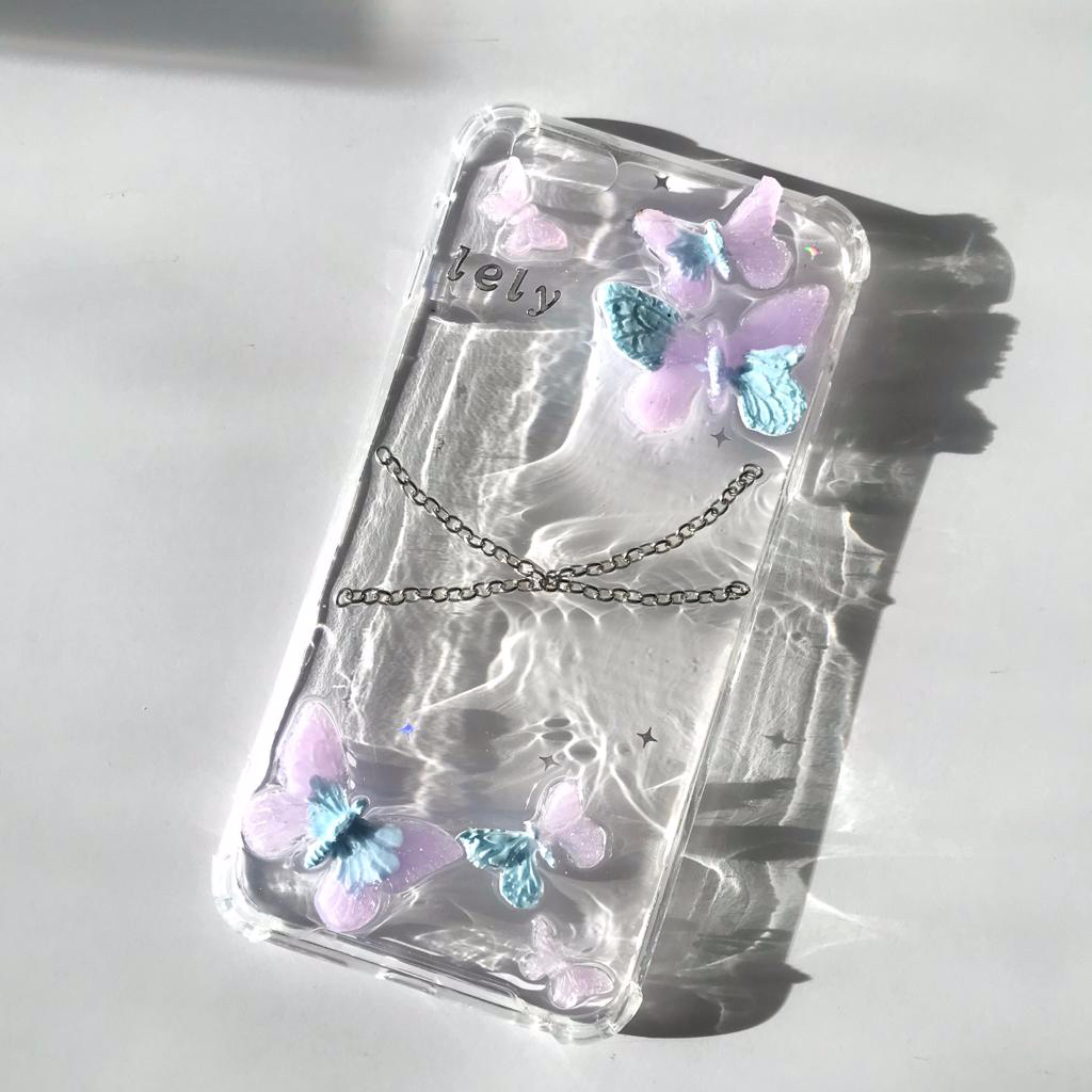 [BISA COD] FREE CUSTOM CASE RESIN AESTHETIC DECO STCIKER KPOP KOREA FLOWER BUTTERFLY KUPU KUPU NCT E