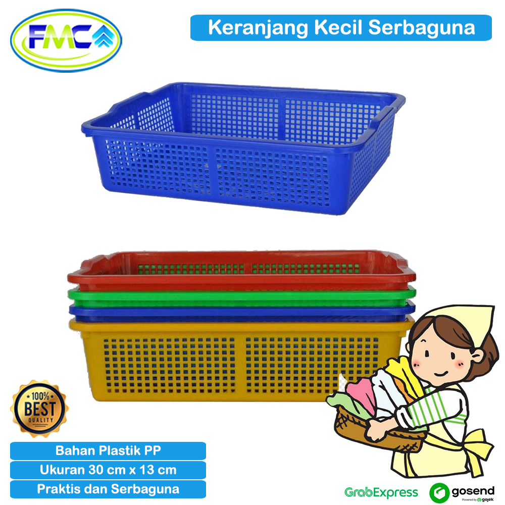 Keranjang Plastik Kecil Serbaguna Kotak Wadah Buah Sayur Tempat Bumbu Dapur