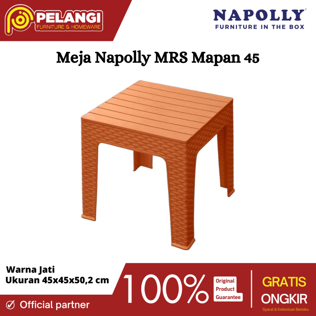 Meja Napolly MRS Mapan 45 | Meja Plastik Napolly | Meja Teras | Meja Taman | Meja Taman Plastik