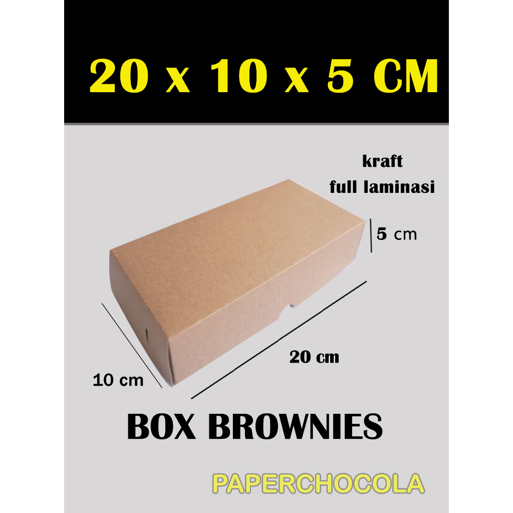 

BOX KRAFT COKLAT LAMINASI UNTUK KOTAK BROWNIES KUE ROTI SNACK 20x10x5 cm