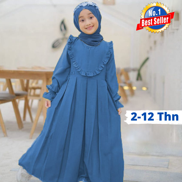 Gamis Kids Modern Masa Kini / Gamis Anak Terbaru / Baju Muslim Anak Perempuan 2 3 Tahun / Dress Musl