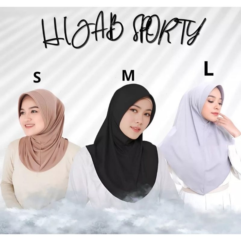 Hijab Sport Jersey Hijab Instan Ukuran S M L