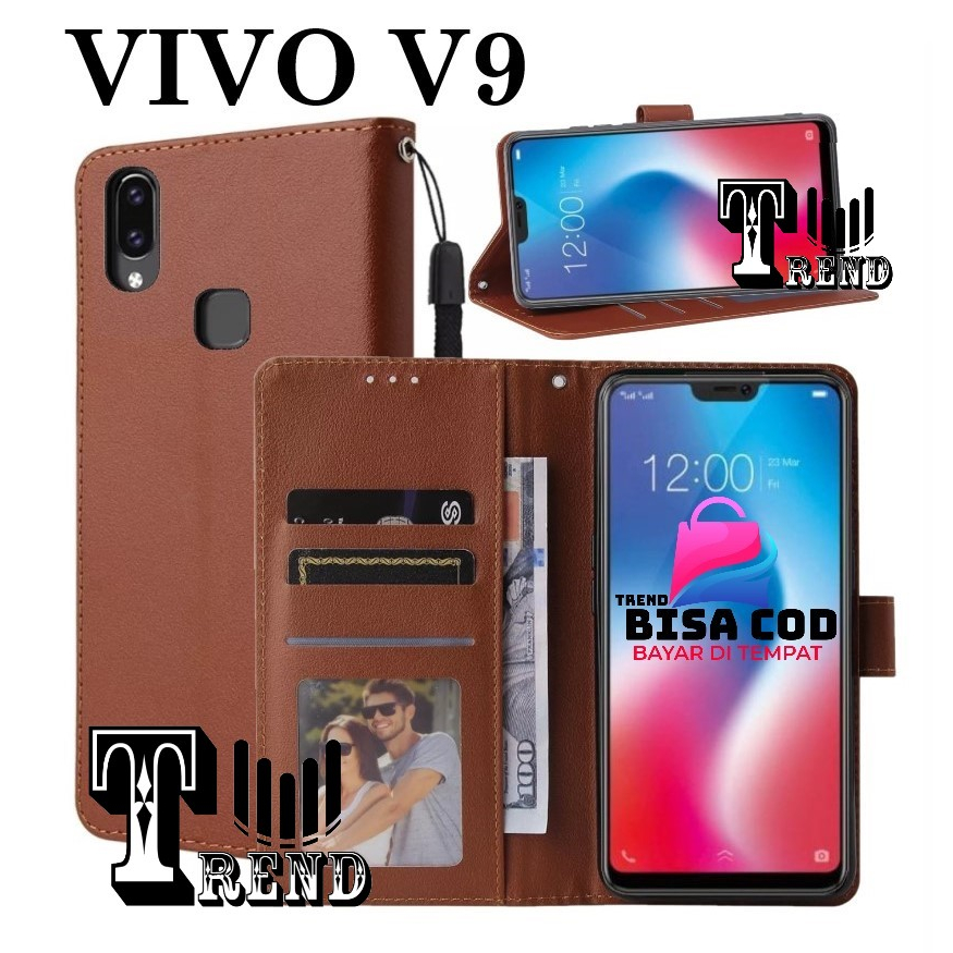 FLIP COVER VIVO V9 LEATHER CASE FLIP VIVO V9