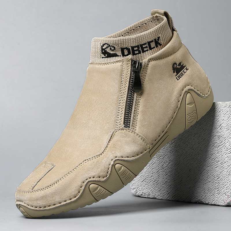Terlaris Kulit Sepatu Boots Pria Kulit Resleting Casual Tinggi Formal Kerja Pesta Sepatu Boots Pria 