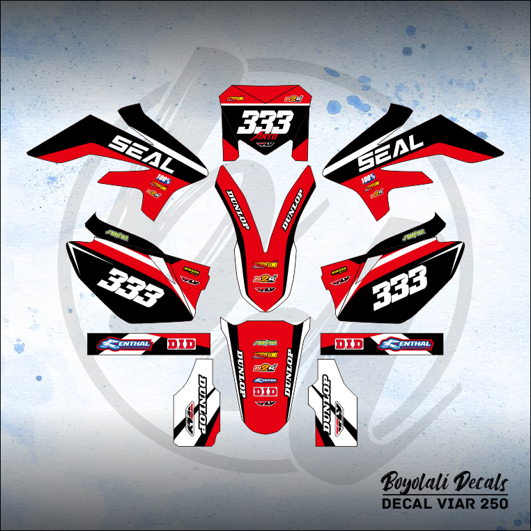 DECAL STICKER VIAR CROSS X 250 SE (001) DEKAL STIKER FULLBODY HITAM MERAH PUTIH