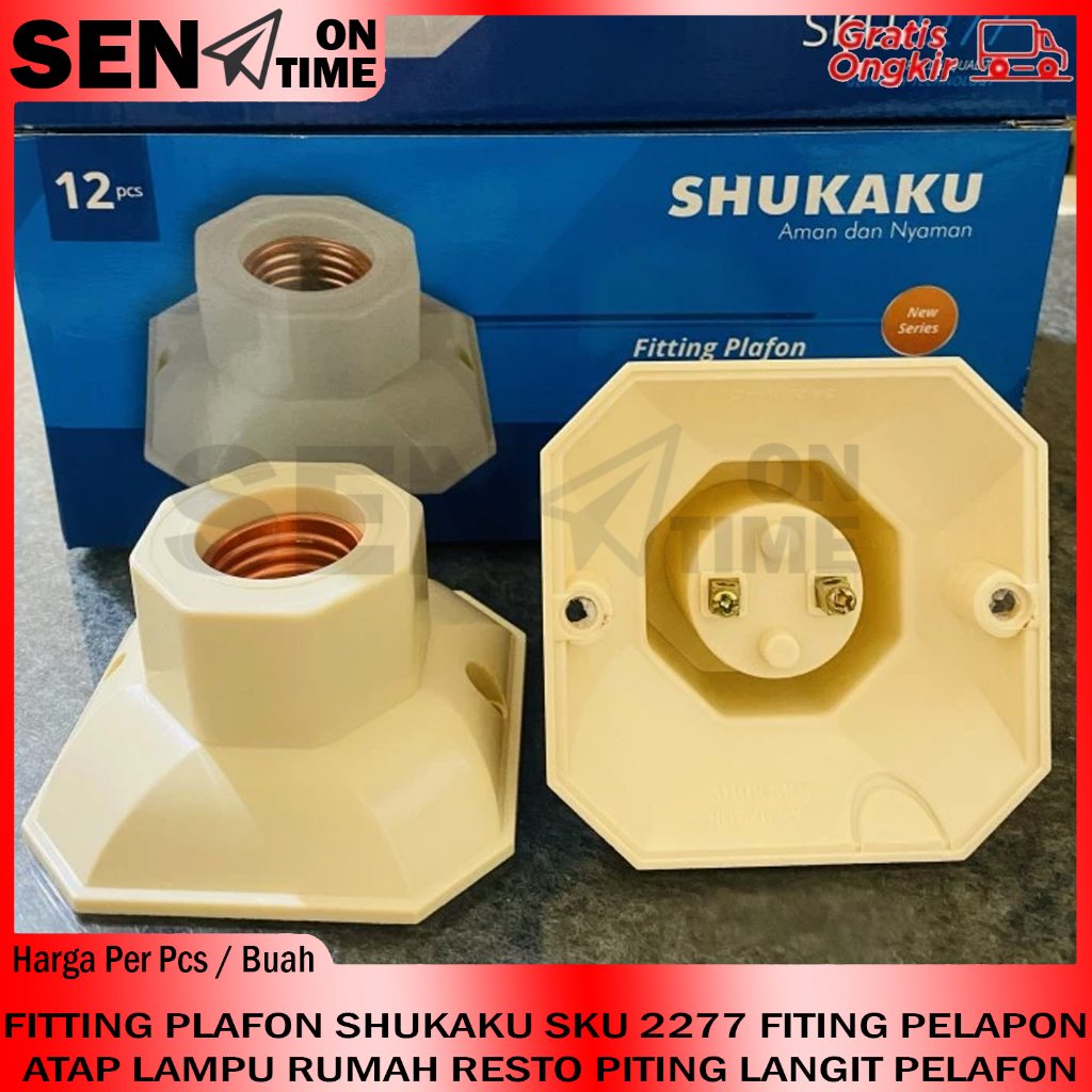 SHUKAKU SKU 2277 FITTING PLAFON FITING PELAPON ATAP LAMPU RUMAH RESTO PITING LAMPU GELANTUNGAN PELAP