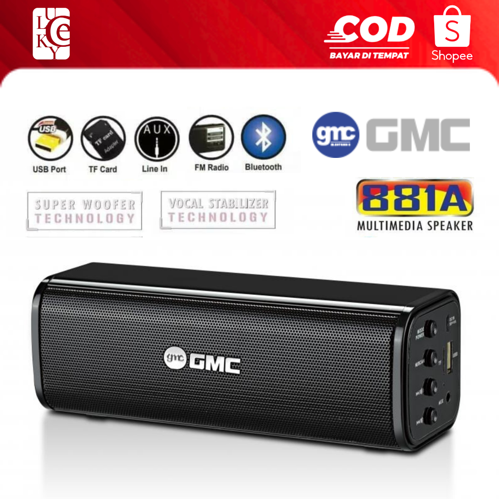 GMC Speaker Bluetooth Mini GMC-881A Speaker Portable USB MemorI