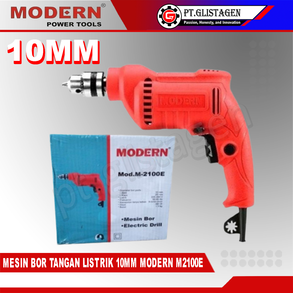 Bor Listrik Modern M-2100E - Mesin Bor Tangan 10mm