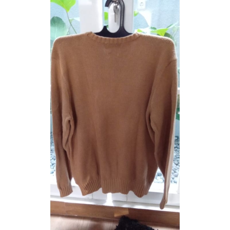 preloved jacket knitwear Ralph Lauren - coklat muda