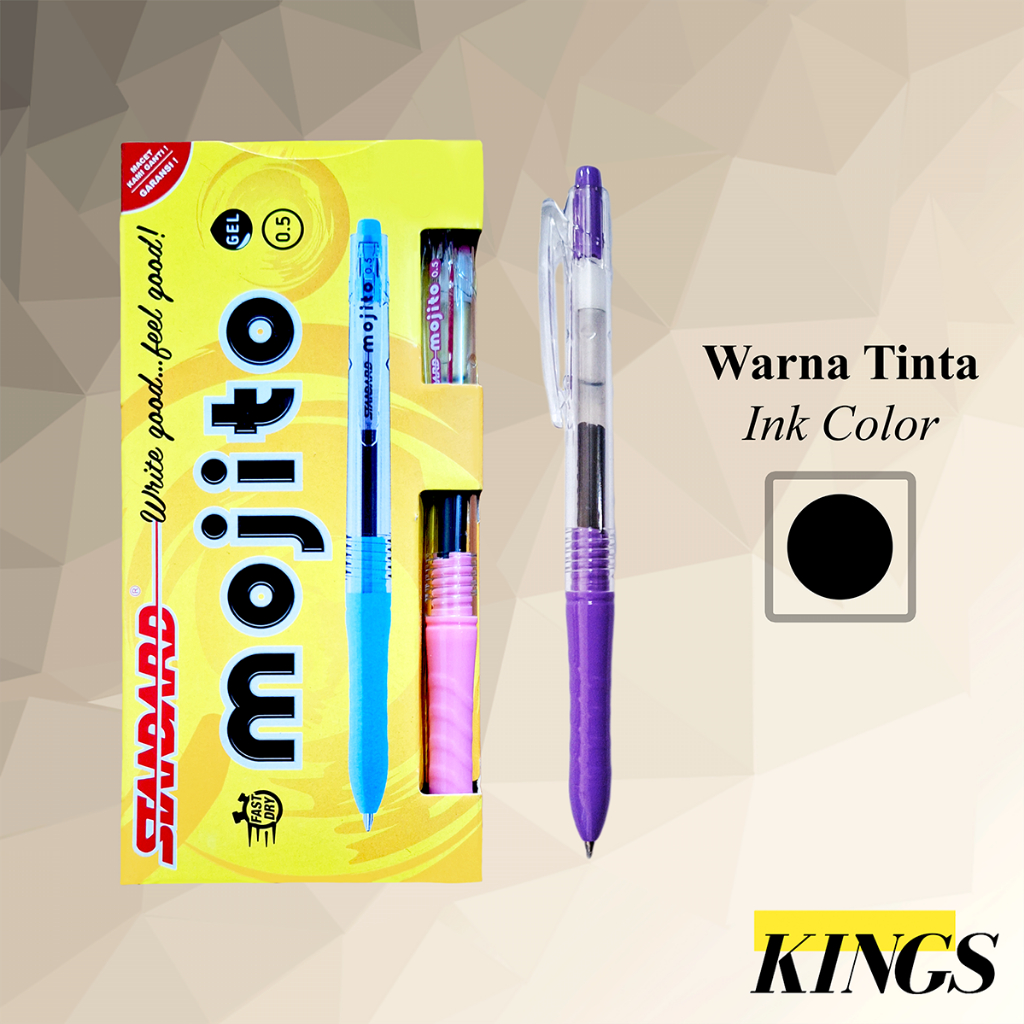 

Standard Ball Point / Pen / Pena / Bolpen / Pulpen Mojito 0.5 mm Black (Hitam)