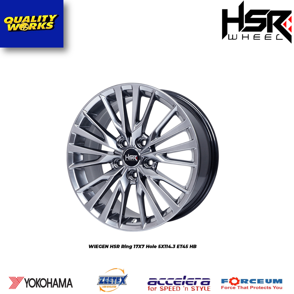 Velg mobil Stargazer ring 17 HSR WIEGEN baut 5x114 ring 17 lebar 7 Hyper black