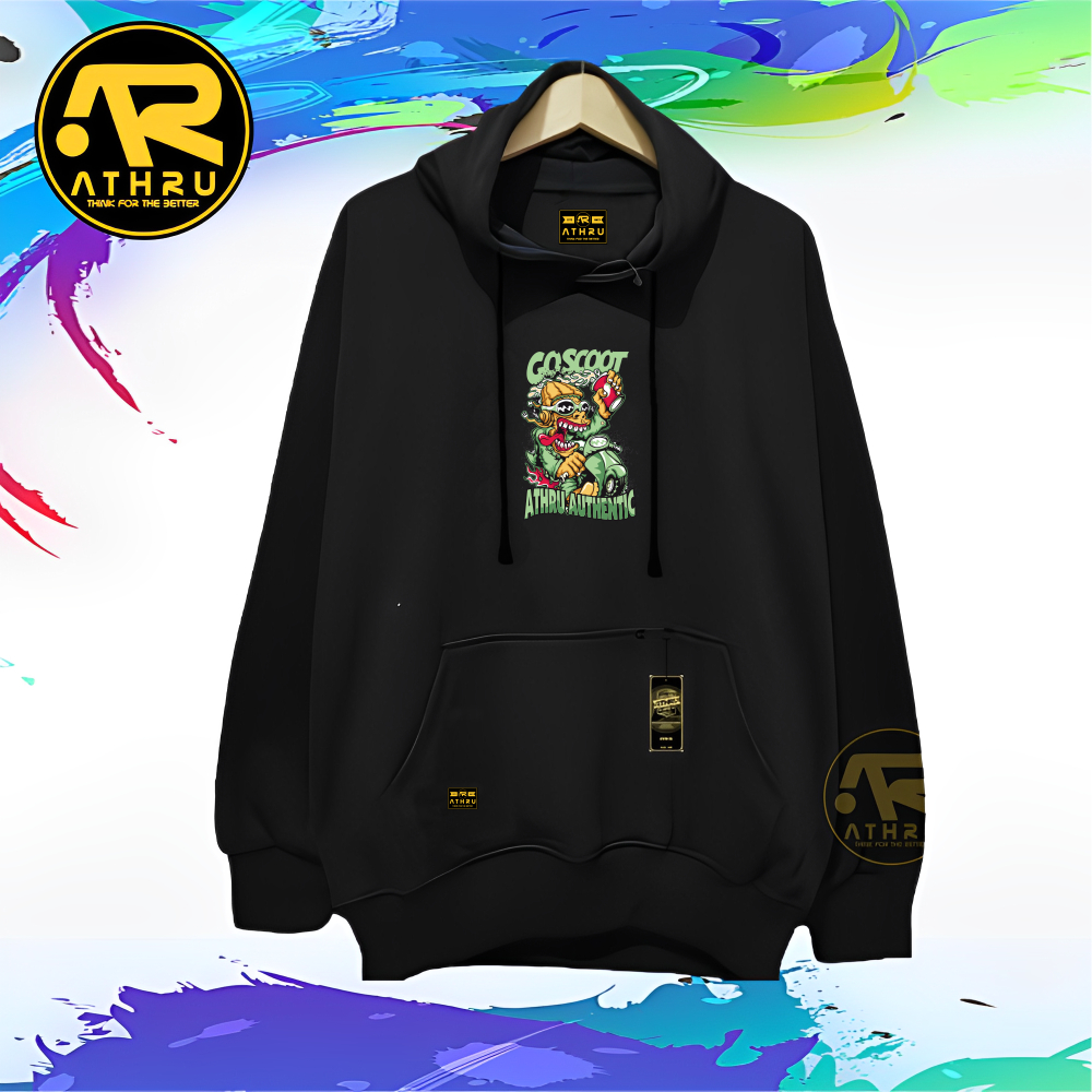 Sweater Hoodie Distro Hitam Pria Tebal Murah Sablon Vespa Gooscot Jaket Jemper Jumbo Unisex Cowok