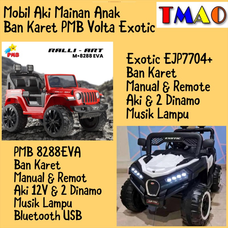 Mobil Aki Mainan Anak Jeep EXOTIC Ban Karet EJP7704 EJP7706 EJP7720 EJP7734 EJP7743 EJP7742 DRAGON V
