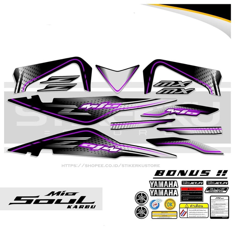 STRIPING MIO SOUL KARBU / STIKER MIO SOUL LAMA / STICKER MIO SOUL /
