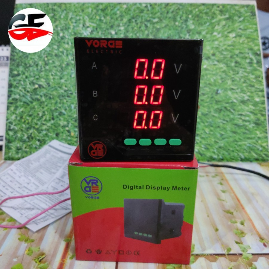 Digital volt Meter 3 Phase voltmeter 3Phasa VORGE VR-AV33 3P