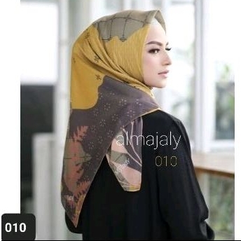 010 - Hijab Printing Voal Premium Cutting Segi Empat - Free Hanger Hijab