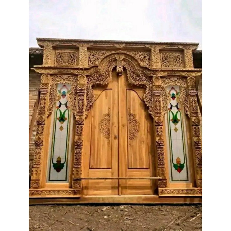 Gebyok Motif Ram Kaca, Pintu Jati Ukiran Jepara