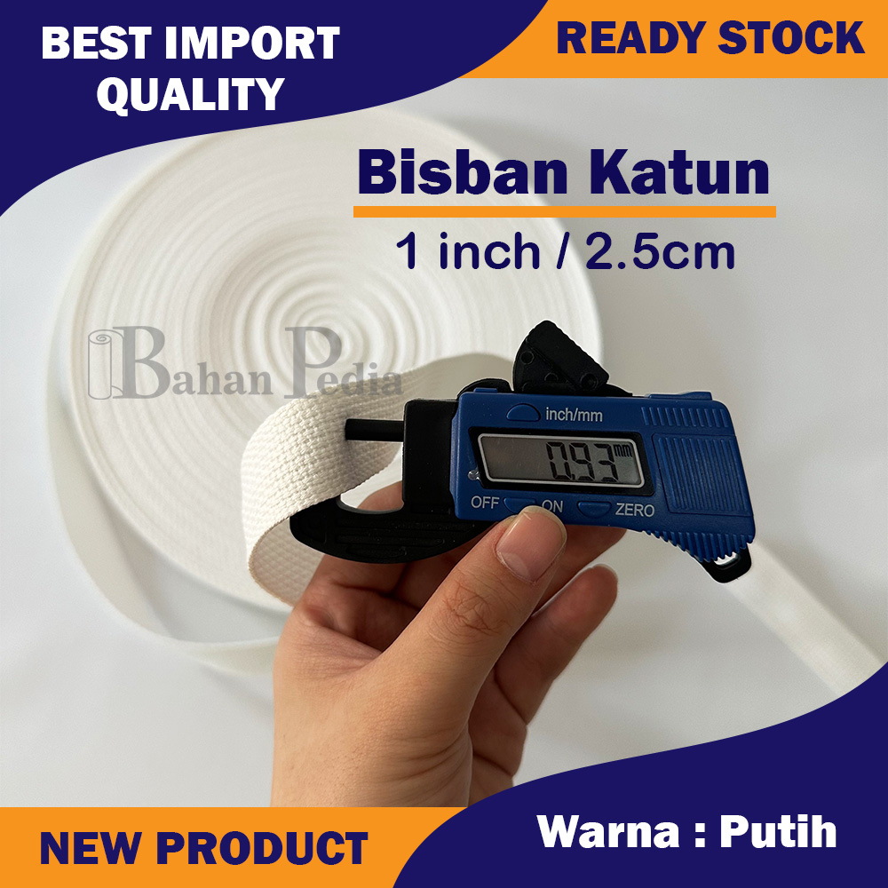 Merchendaisestar [Roll 45Mtr] Tali Webbing Bisban Katun Tebal Cotton 1Inch 2.5Cm