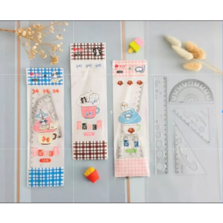

[FAFAFA] Penggaris Komplit Set 4 in 1
