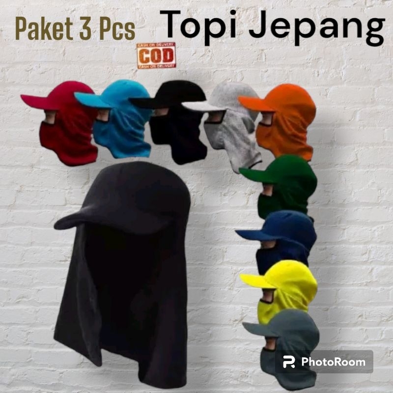 [Paket 3 Pcs]Topi Jepang Topi Mancing Topi Sawah