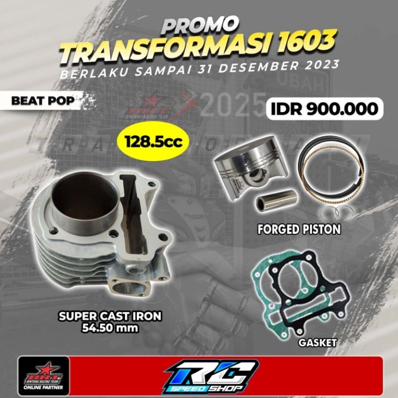 Paket Bor Up BRT 1603 BRT BEAT POP ESP STREET SCOOPY ESP 54.50 MM 130 CC