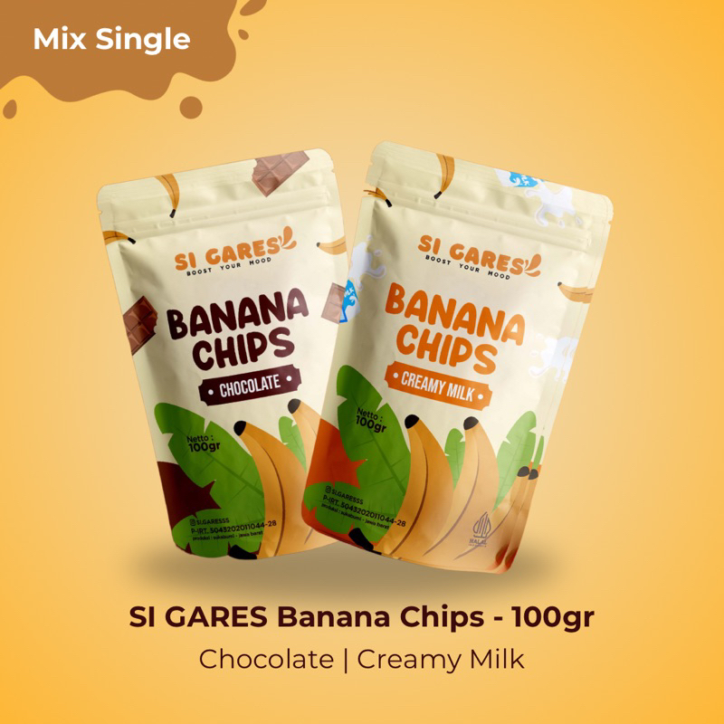 

SI GARES - Keripik Pisang - Chocolate & Creamy Milk (Mix Single Pack)