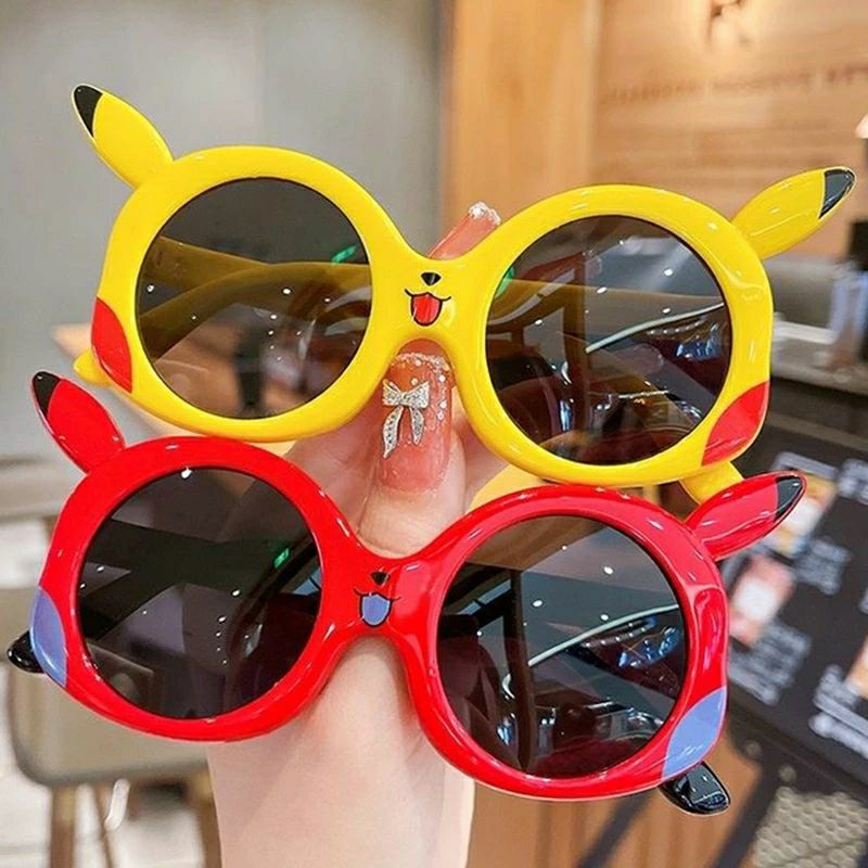 Kacamata hitam anak anti UV karakter pikachu fashion aksesoris sunglasses glasses kaca mata kartun c