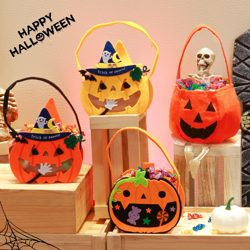 

Tas Permen Pumpkin HALLOWEEN Candy Bag Trick Or Treat Labu Orange / Tas Anak Ghost Haloween Snack Storage Bucket