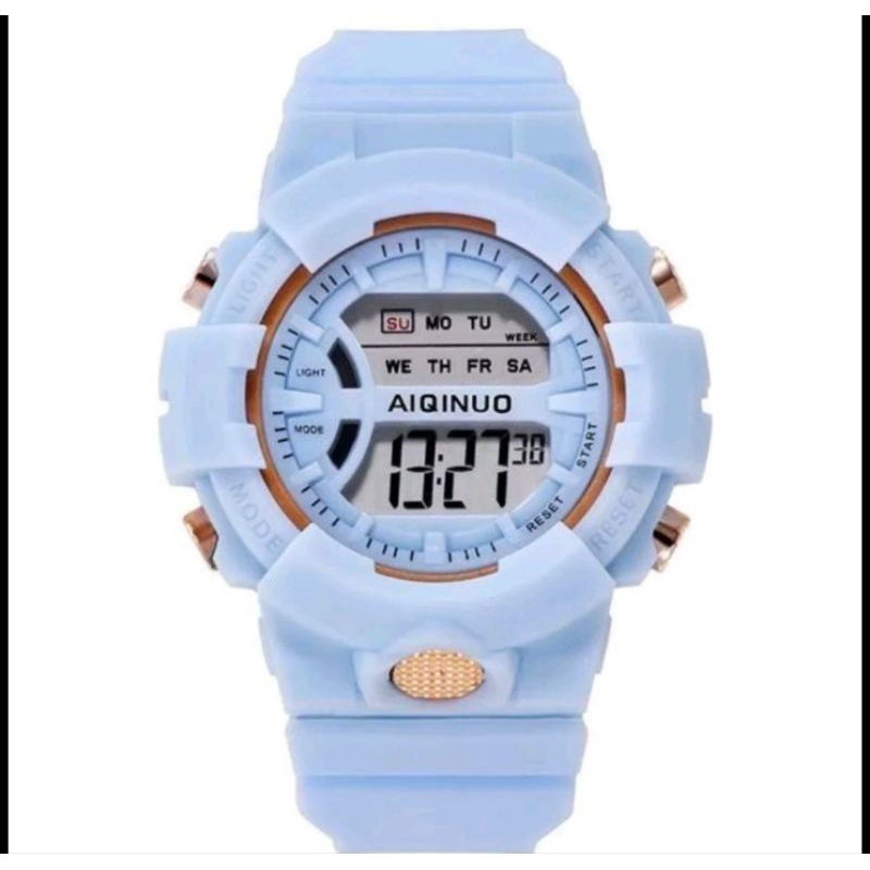 Jam Tangan Pria Wanita Digital Rubber Sport Bulat LED Grosir Murah Couple