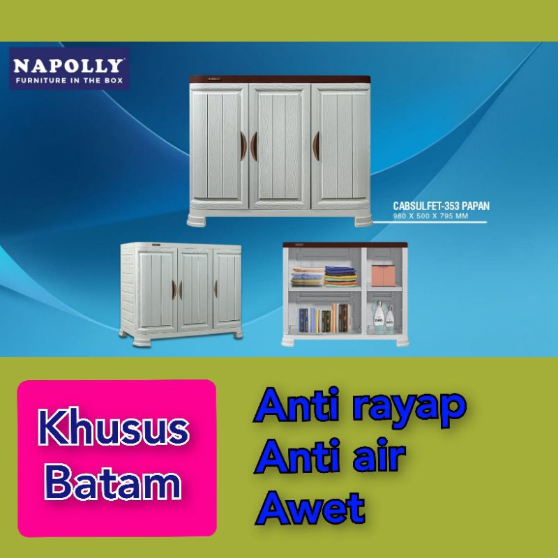 Napolly Cabsulfet-353 papan/bufet plastik papan/lemari cabinet /rak serbaguna [KHUSUS BATAM]