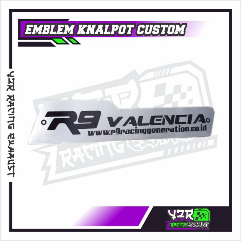 EMBLEM KNALPOT RACING MERK R9 VALENCIA