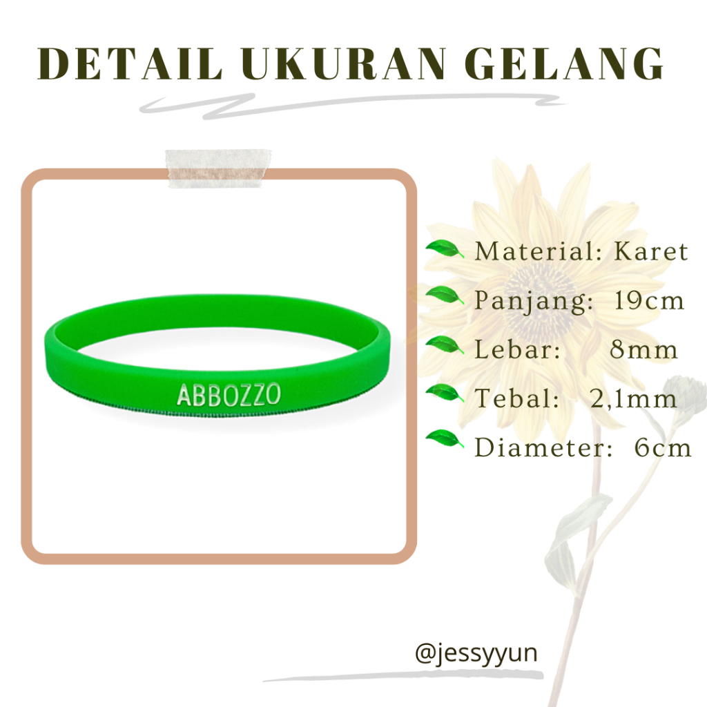 Gelang Tangan Pria - Gelang Karet Distro Abbozzo Bracelet Rubber Kasual Sport