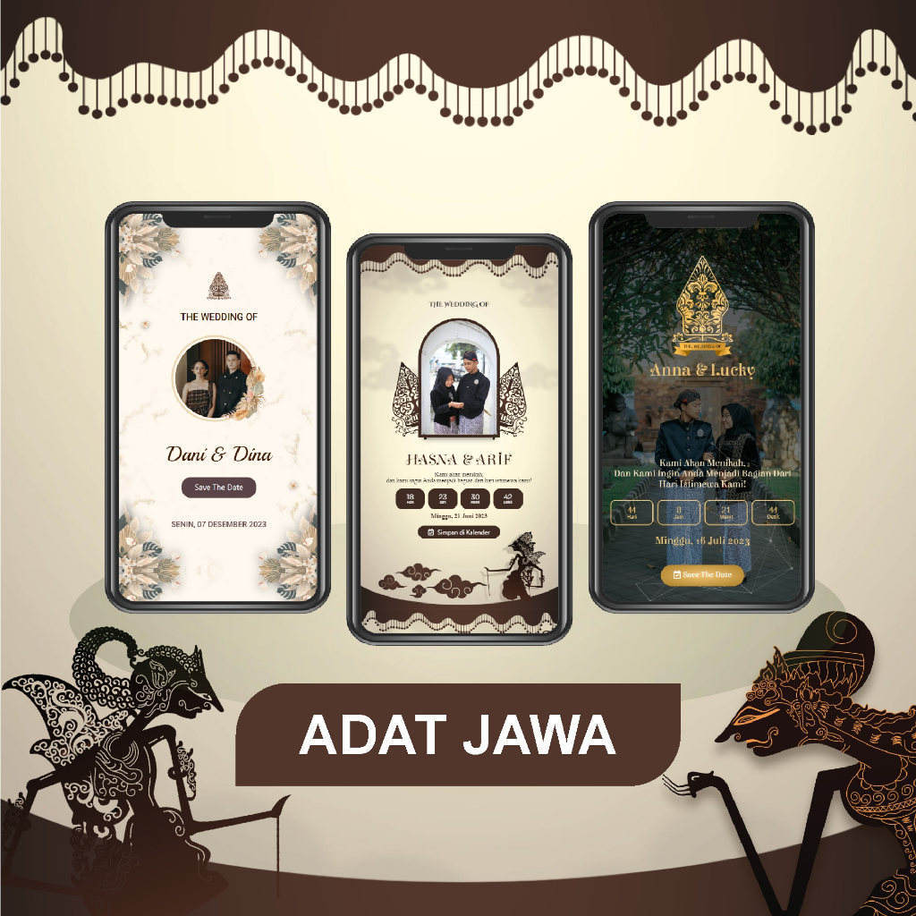 Undangan Pernikahan Website Adat Jawa Tema Wayang - Gasnikah