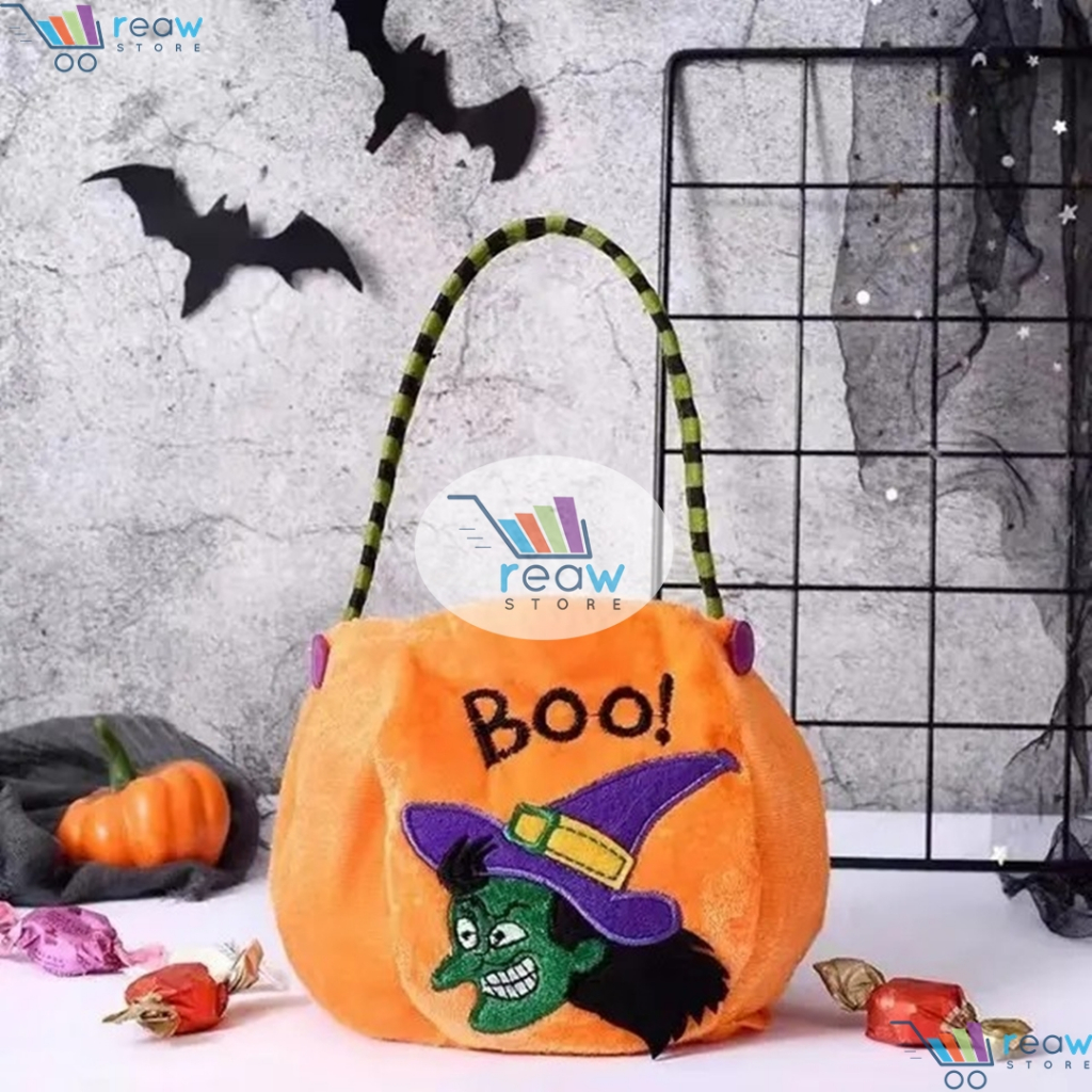 

Tas Goodie Bag Halloween Labu Pumpkin Penyihir Witch Trick or Treat