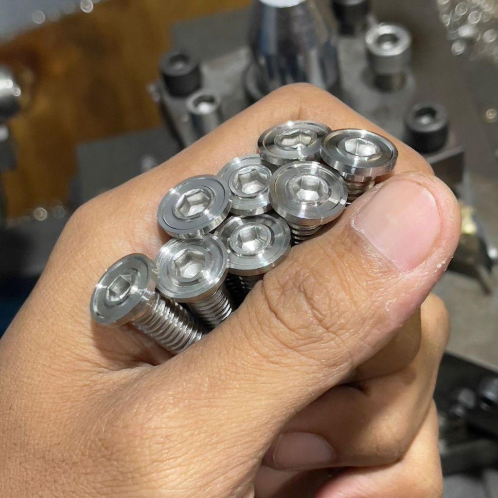 Baut L m10 / Baut 14 / Mur 14 Drat kasar Stainles handmade model slim spiral (1pcs)