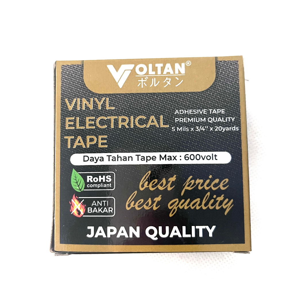 

Solasi Kabel Voltan / Isolasi Listrik Tape Isolator Hitam 20 yards